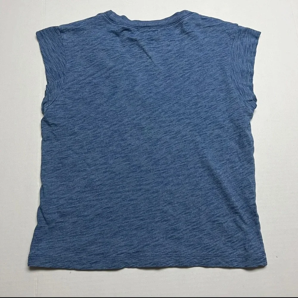 Madewell Indigo Hemp-Cotton V-Neck Muscle Tee Size: Small - Picture 4 of 9